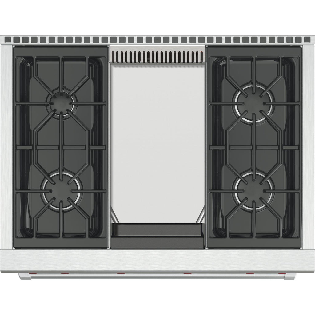  Wolf 36-inch Freestanding Gas Range with Infrared Griddle GR364G IMAGE 2