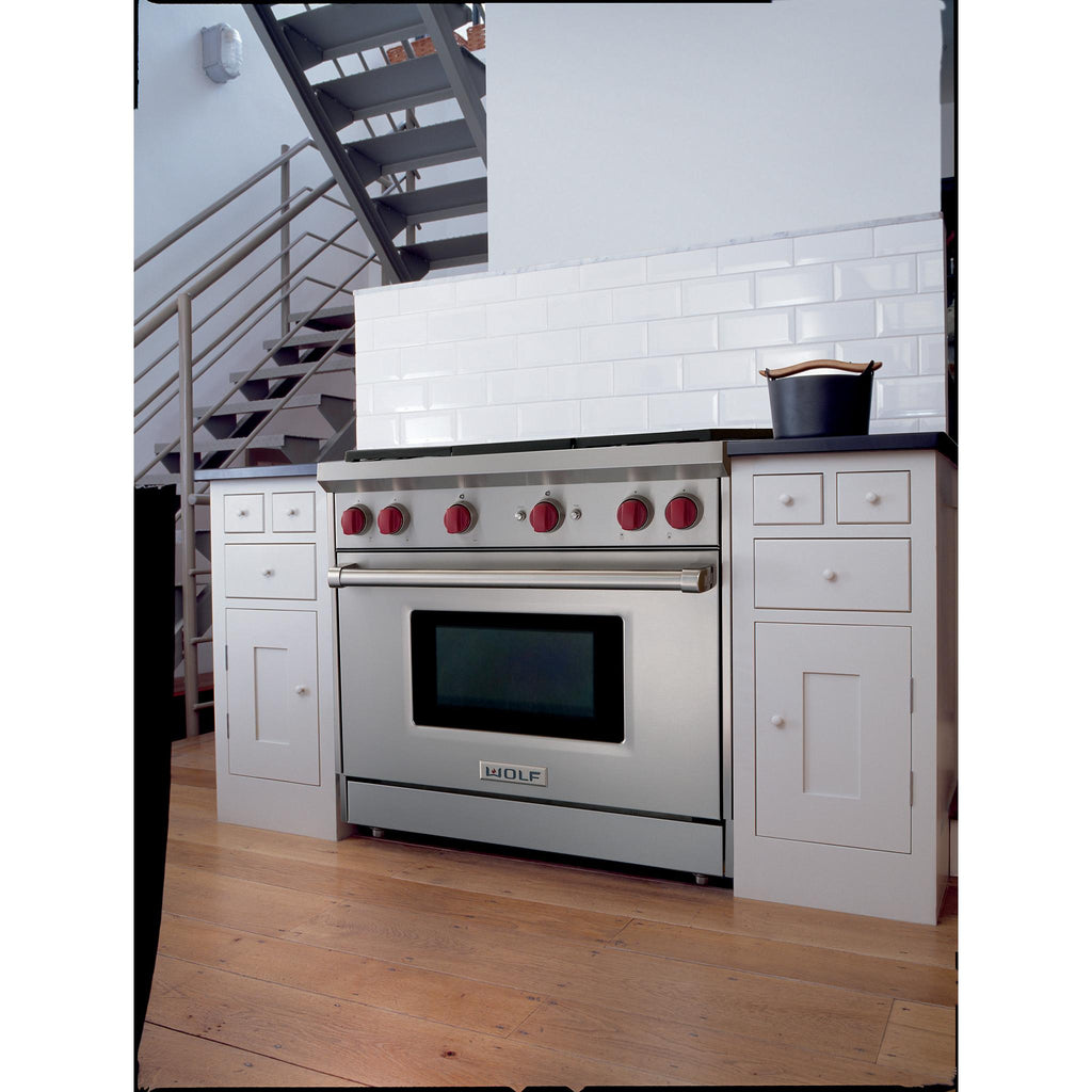  Wolf 36-inch Freestanding Gas Range with Infrared Griddle GR364G IMAGE 5