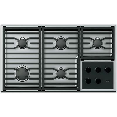  Wolf 36-inch Built-In Gas Cooktop CG365T/S/LP IMAGE 1