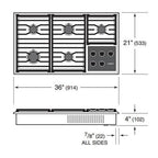  Wolf 36-inch Built-In Gas Cooktop CG365T/S IMAGE 6