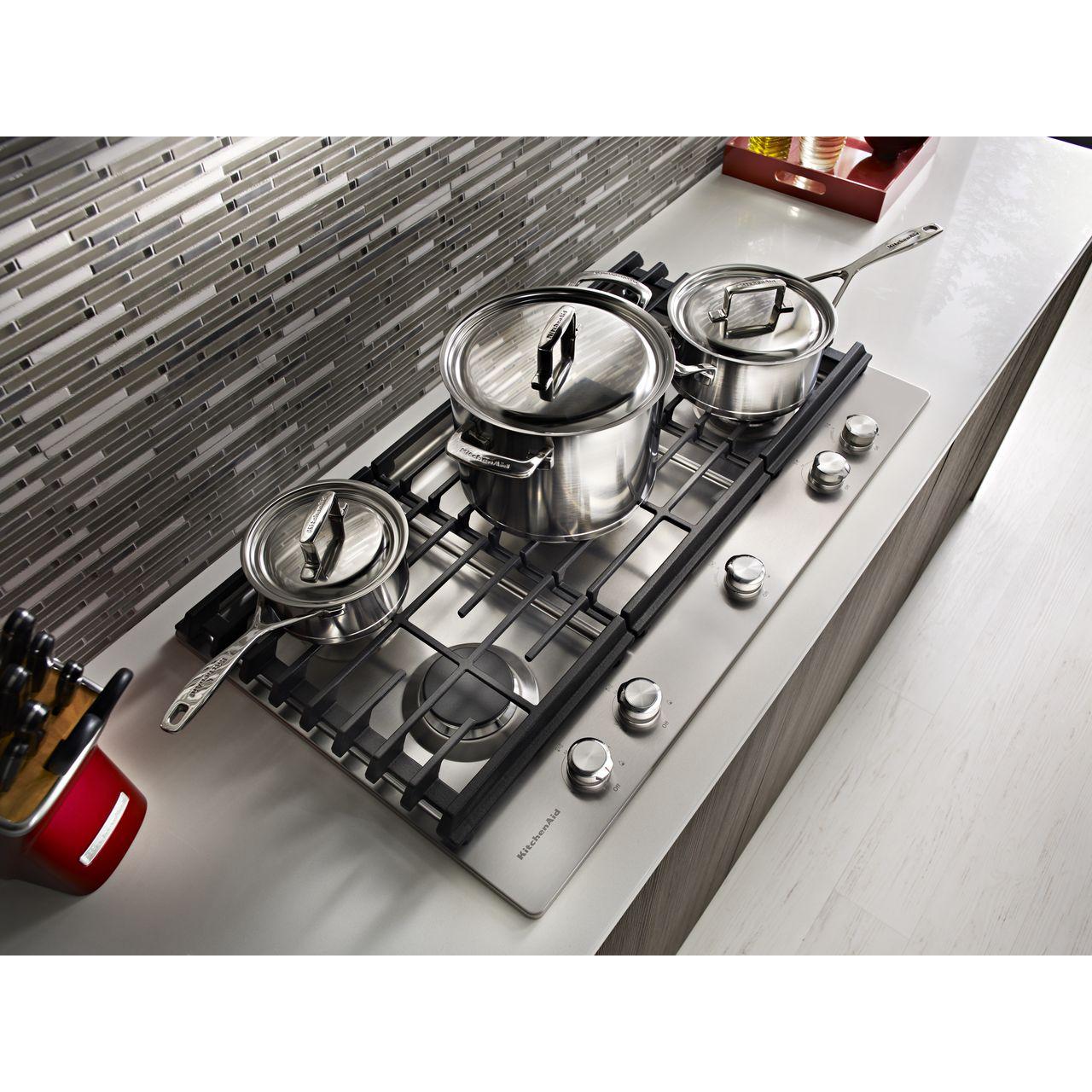  KitchenAid 36-inch Built-in Gas Cooktop with Griddle KCGS956ESS IMAGE 11