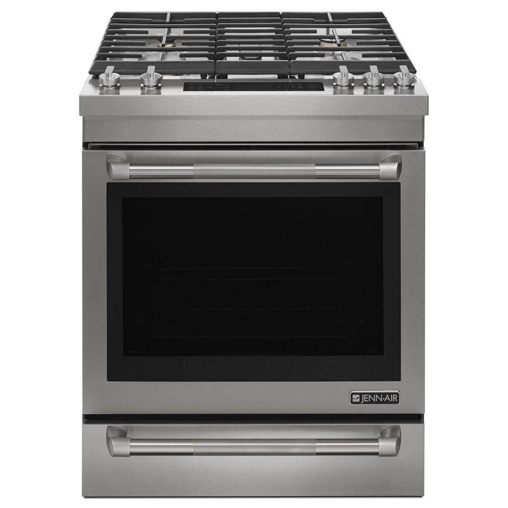  JennAir 30-inch Slide-in Dual-fuel Range with DuraFinish™ Protection JDS1450DP IMAGE 1