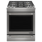  JennAir 30-inch Slide-in Dual-fuel Range with DuraFinish™ Protection JDS1450DP IMAGE 1