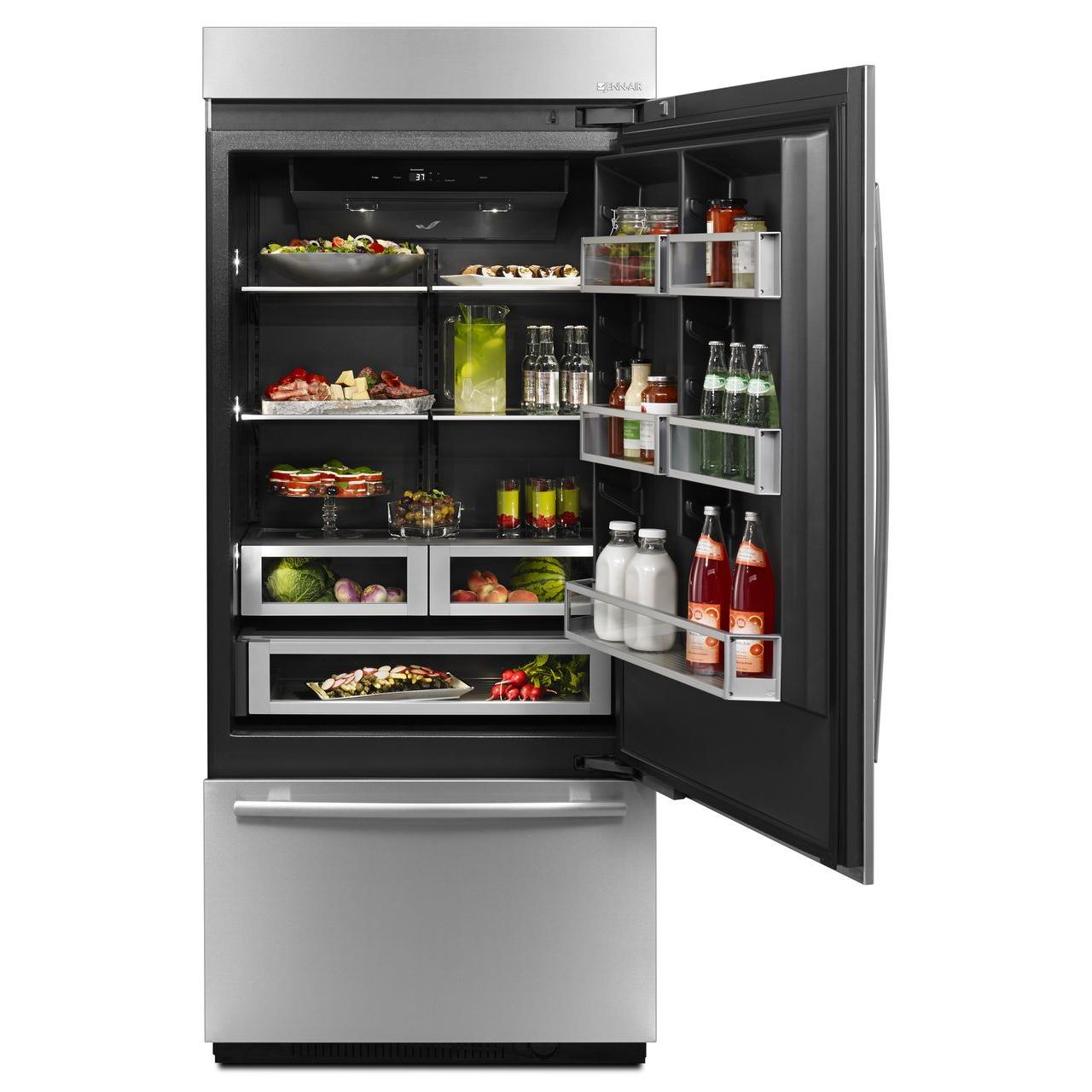  JennAir 36-inch, 20.9 cu.ft. Built-in Bottom Freezer Refrigerator with Obsidian Interior JB36NXFXRE IMAGE 4