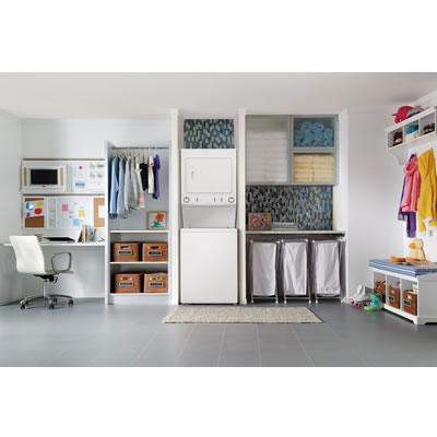  Frigidaire Stacked Washer/Dryer Electric Laundry Center FFLE1011MW-B IMAGE 2