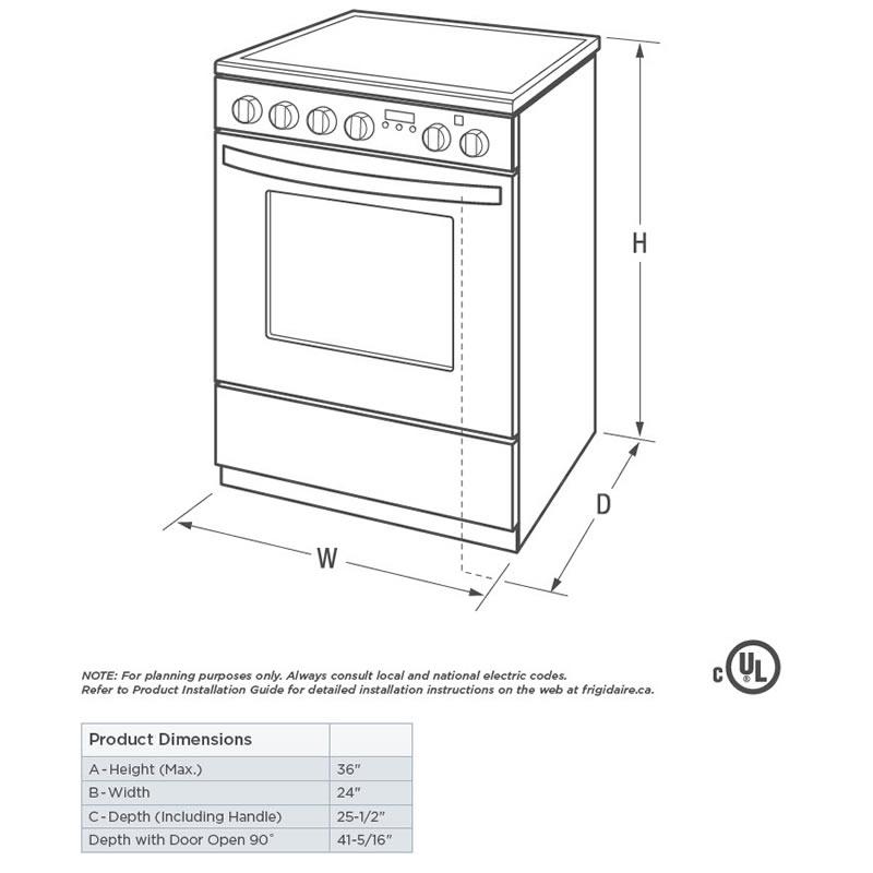  Frigidaire 24-inch Freestanding Electric Range CFEF2411RW IMAGE 2