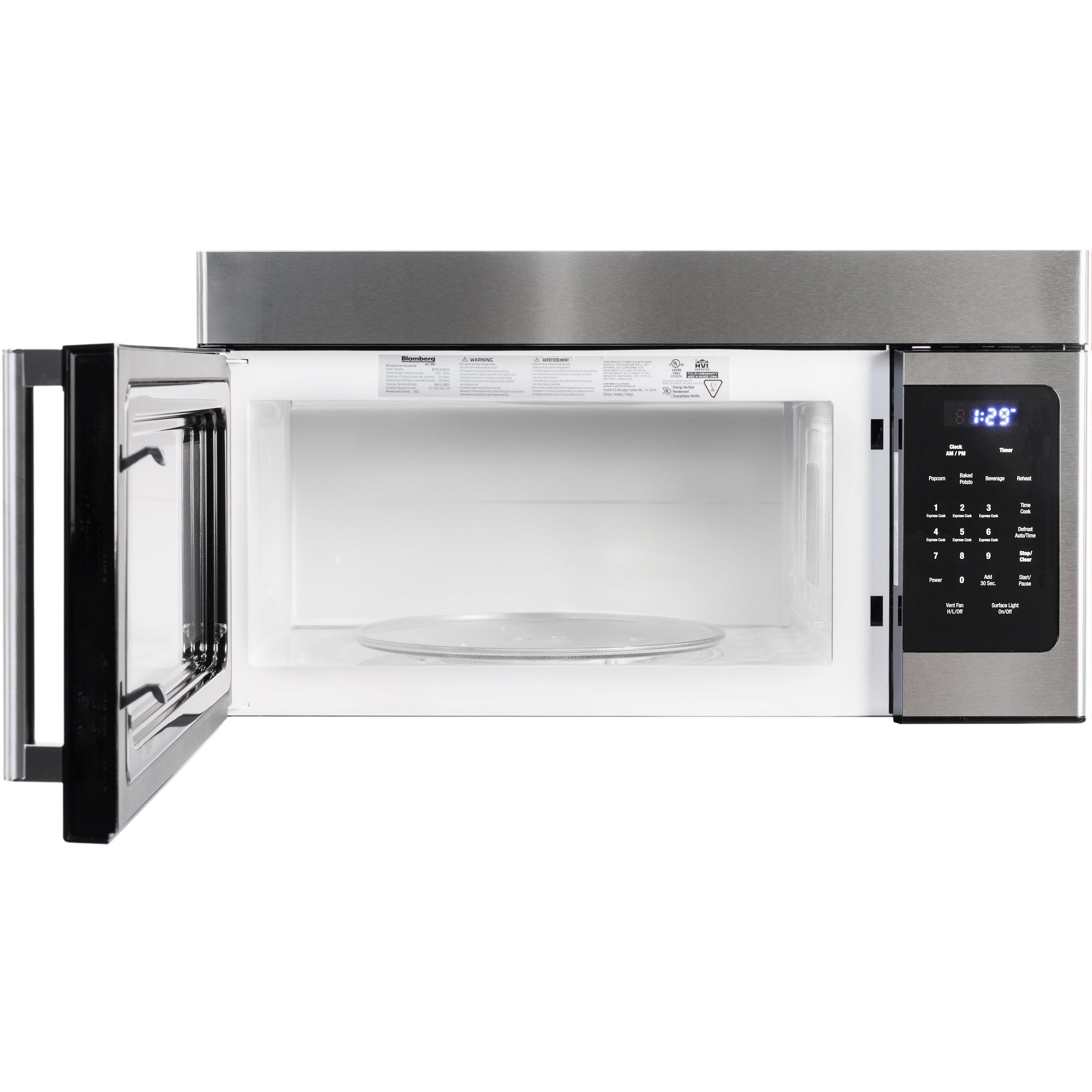  Blomberg 30-inch, 1.6 cu. ft. Over-the-Range Microwave Oven BOTR30100SS IMAGE 4