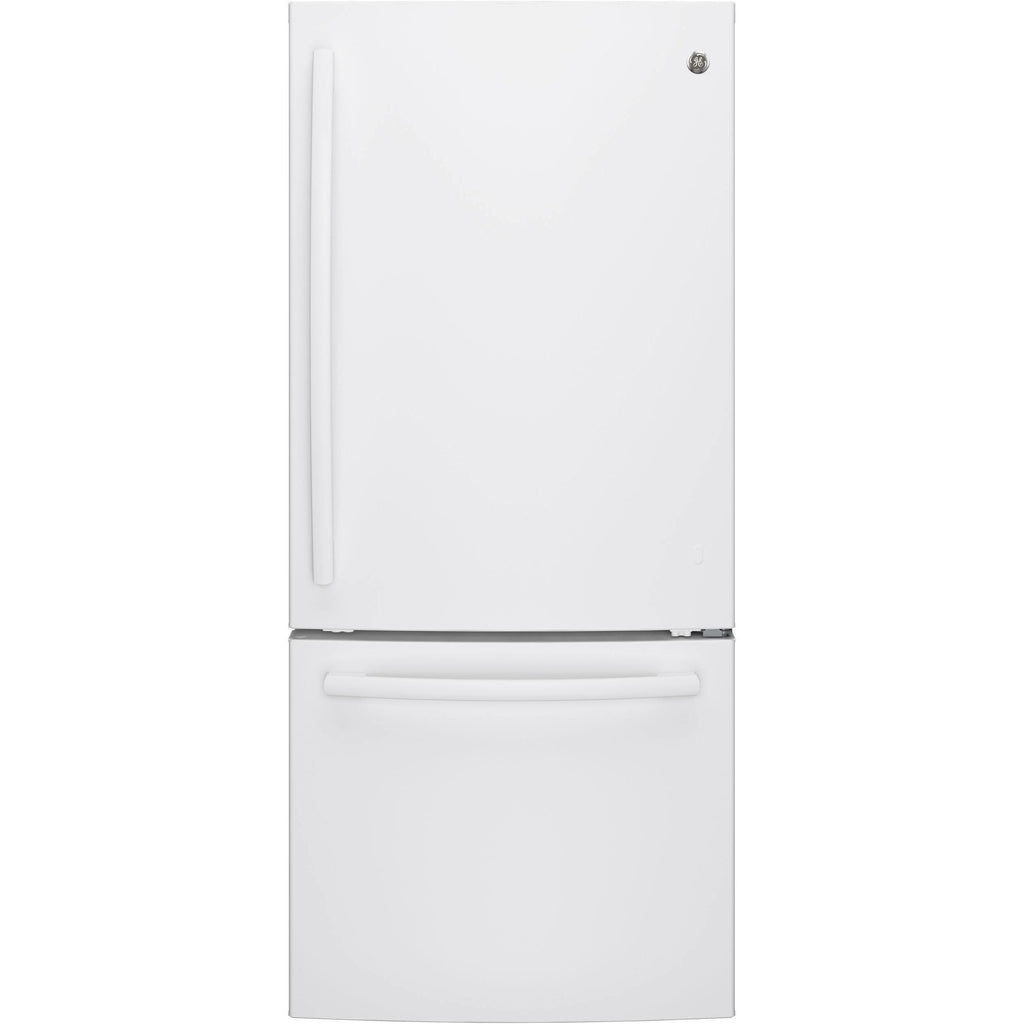  GE 30-inch, 20.9 cu. ft. Bottom Freezer Refrigerator GDE21DGKWW IMAGE 1