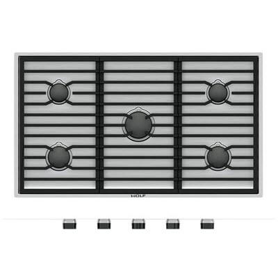  Wolf 36-inch Built-In Gas Cooktop CG365C/S/LP IMAGE 1
