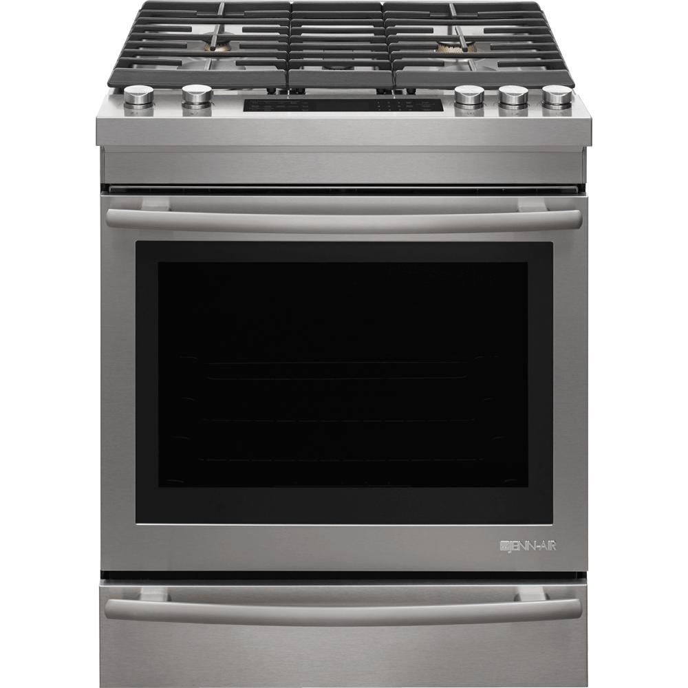  JennAir 30-inch Slide-In Dual-Fuel Range with DuraFinish™ Protection JDS1450FS IMAGE 1
