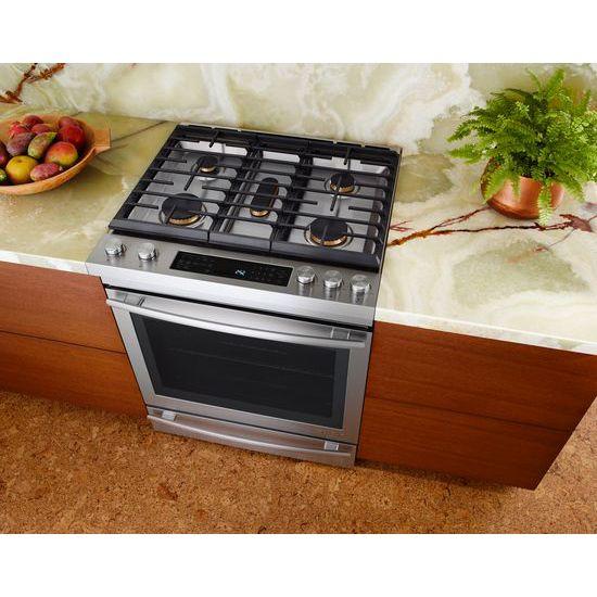  JennAir 30-inch Slide-In Dual-Fuel Range with DuraFinish™ Protection JDS1450FS IMAGE 2