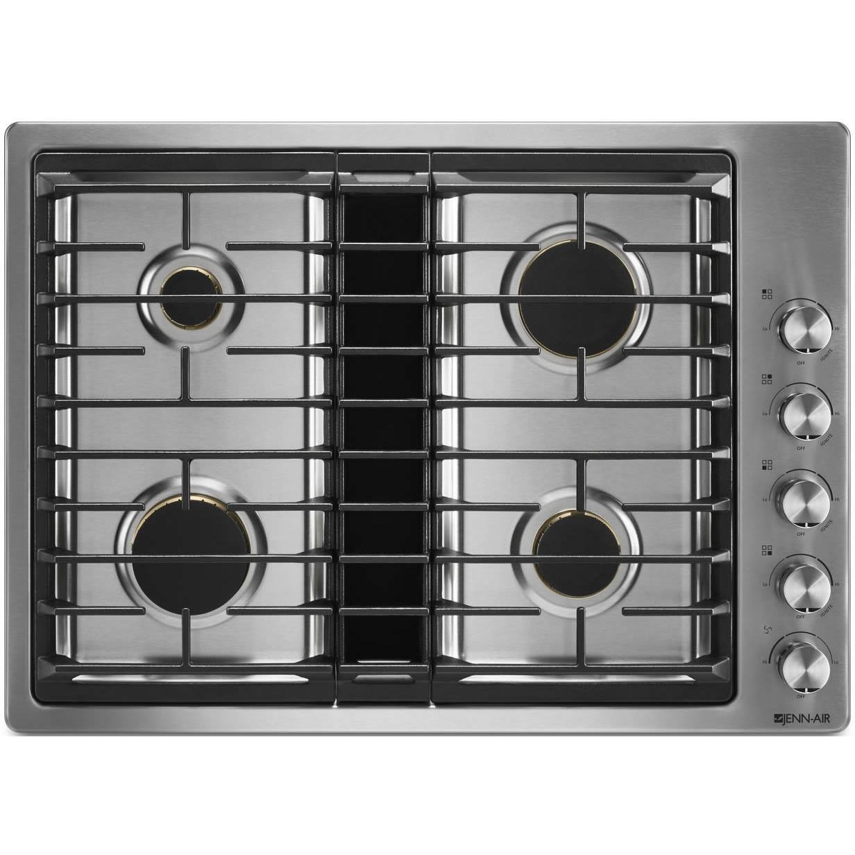  JennAir 30-inch Built-In Gas Cooktop with Downdraft Ventilation System JGD3430GS IMAGE 1