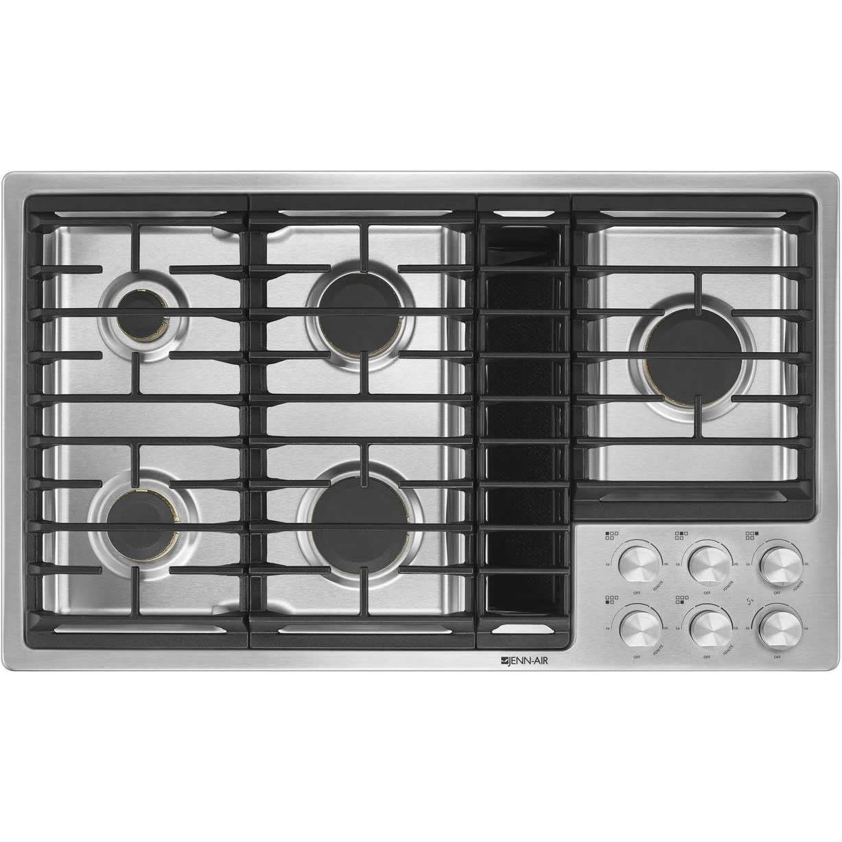  JennAir 36-inch Built-In Gas Cooktop with Downdraft Ventilation System JGD3536GS IMAGE 1