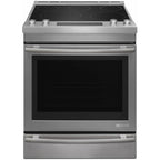  JennAir 30-inch Slide-in Electric Range with Aqualift® Self Cleaning Technology JES1450FS IMAGE 1