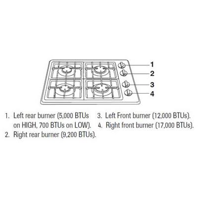  JennAir 30-inch Built-In Gas Cooktop JGC1430ADW IMAGE 2