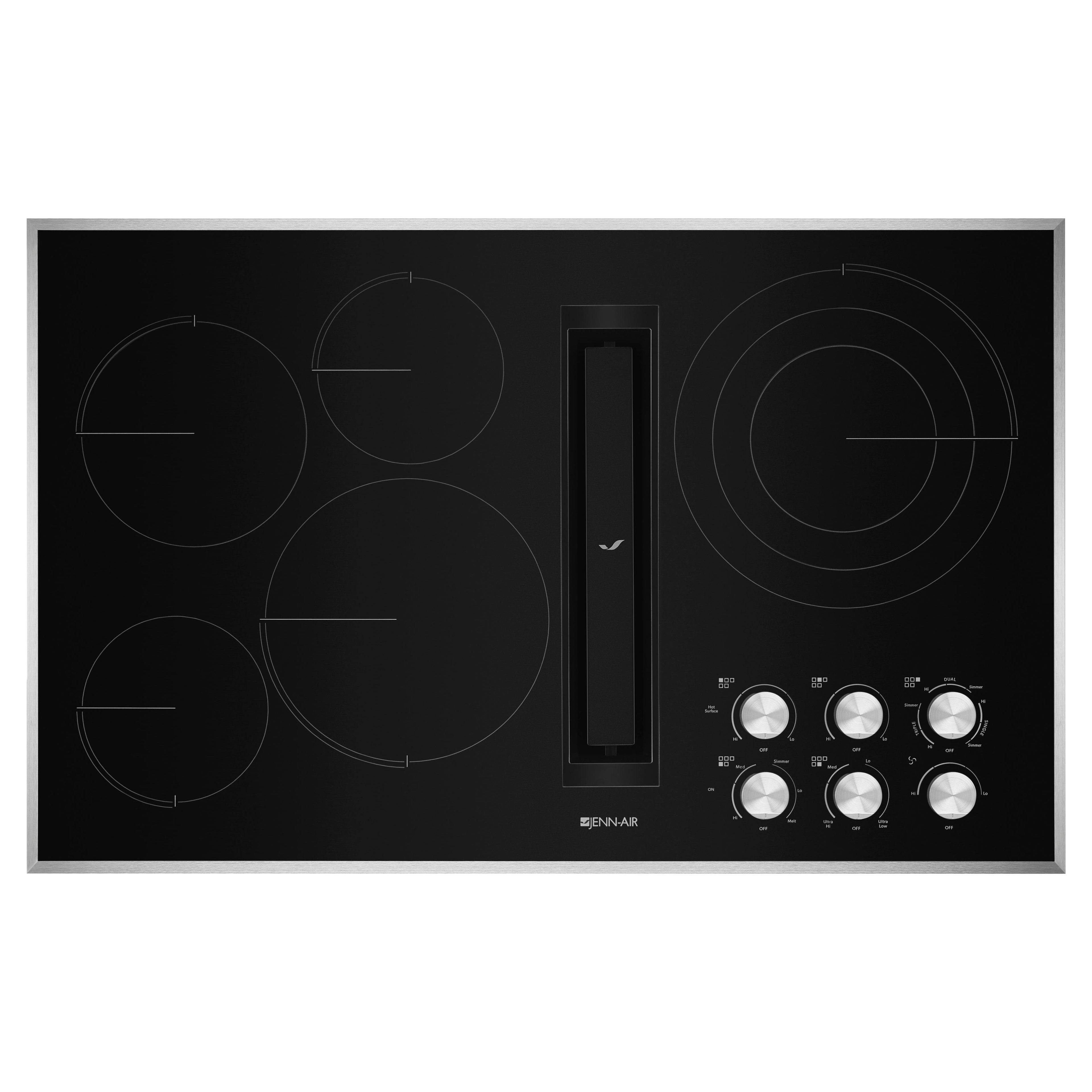  JennAir 36-inch Built-In Electric Cooktop with JX3™ Downdraft Ventilation JED3536GS IMAGE 1