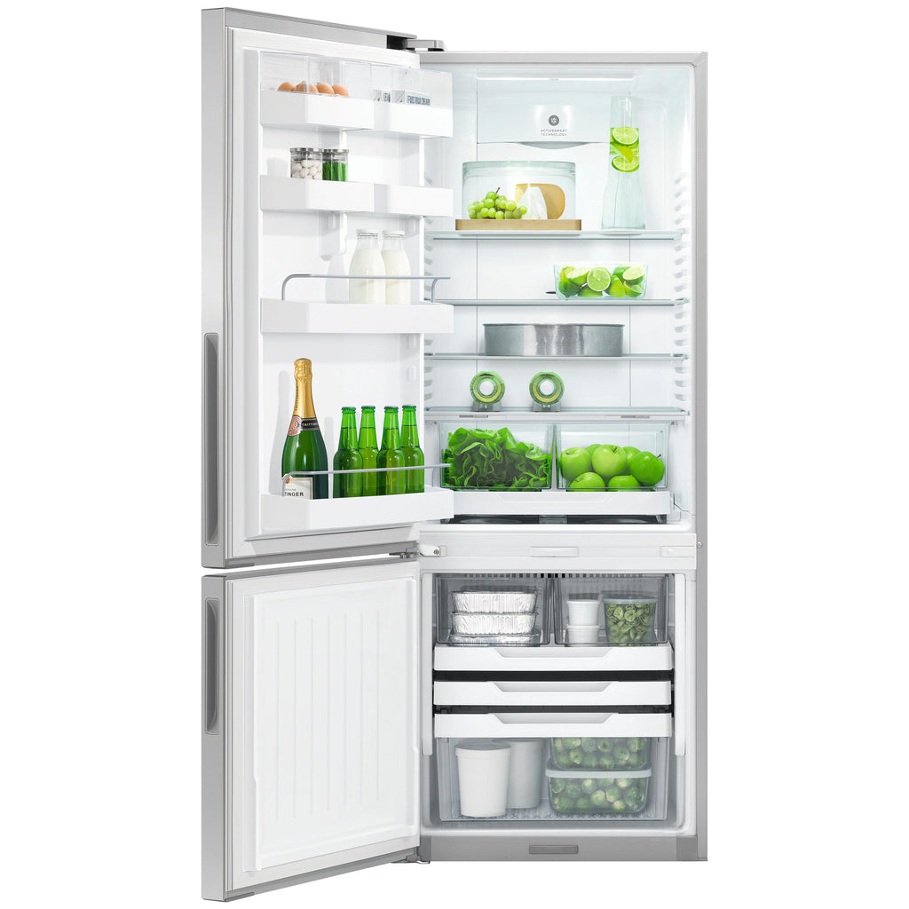  Fisher & Paykel 25-inch, 13.5 cu.ft. counter-Depth Bottom Freezer Refrigerator with ActiveSmart™ RF135BLPX6 IMAGE 2