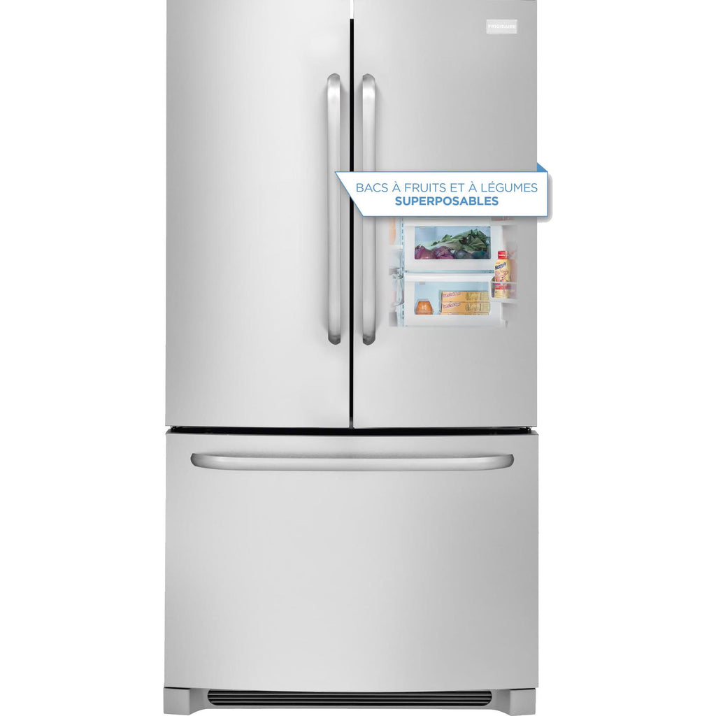  Frigidaire 36-inch,  27 cu. ft. French 3-Door Refrigerator with Full-Width Cool Zone™ Drawer FFHN2740PS IMAGE 2