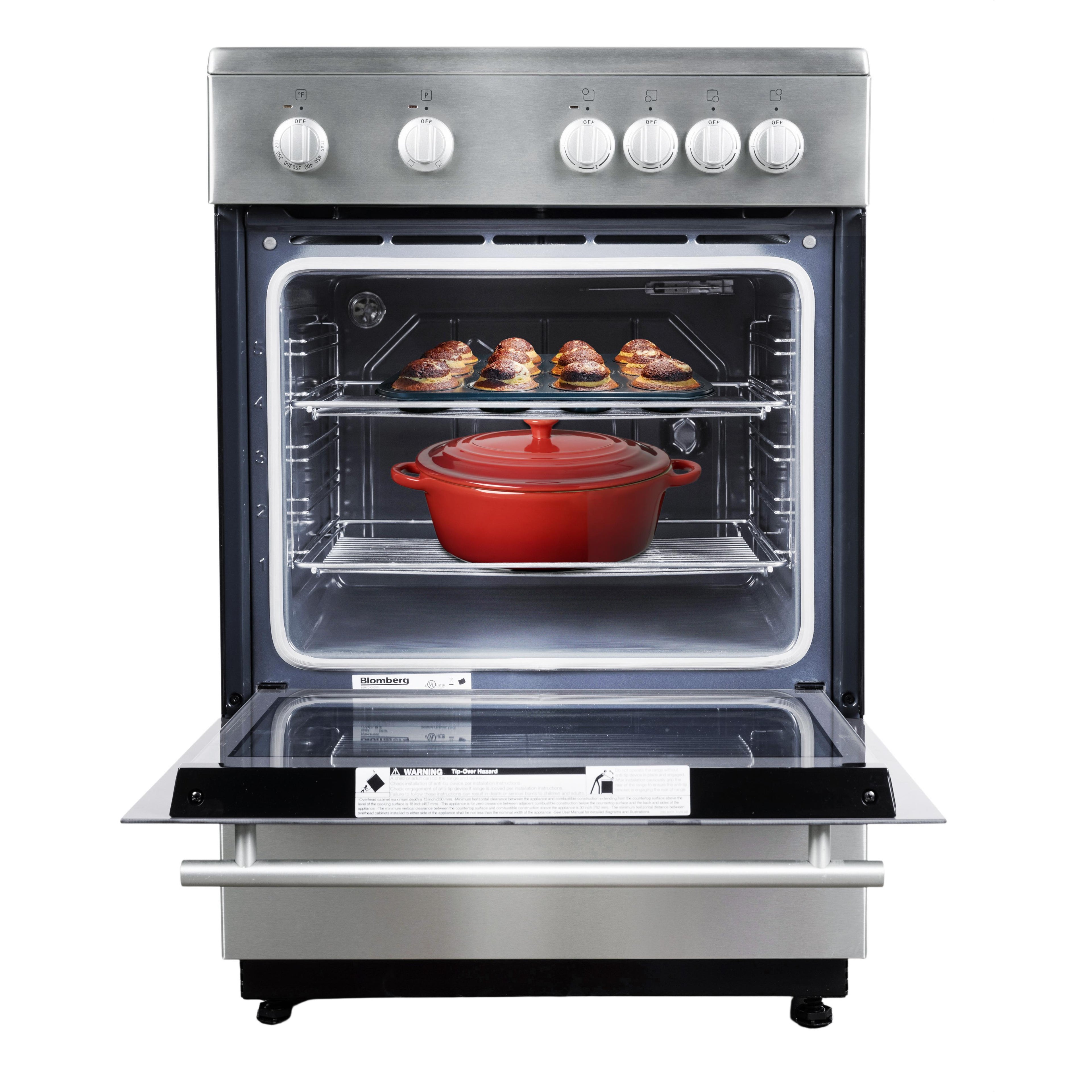  Blomberg 24-inch Freestanding Electric Range with 4 Cooking Zones BERC24202SS IMAGE 3