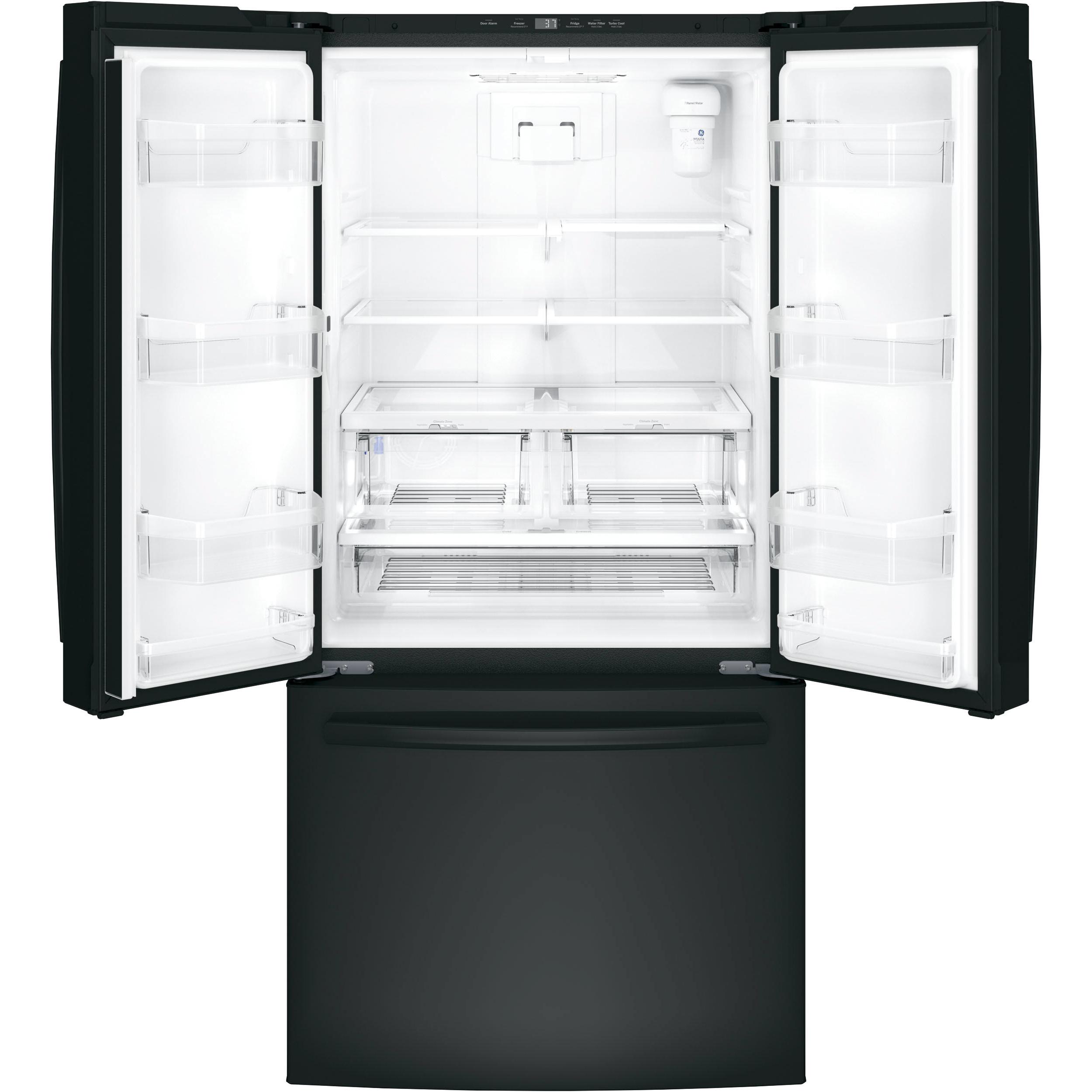  GE 33-inch, 18.6 cu. ft. Counter-Depth French-Door Refrigerator GWE19JGLBB IMAGE 2