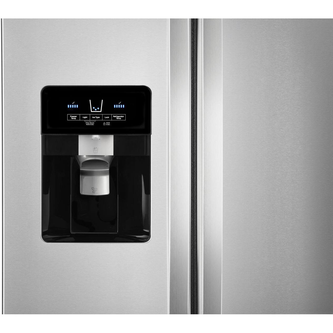  Whirlpool 36-inch, 24.5 cu. ft. Side-by-Side Freestanding Refrigerator with Exterior Ice and Water Dispenser with EveryDrop™ Water Filtration WRS555SIHZ IMAGE 2