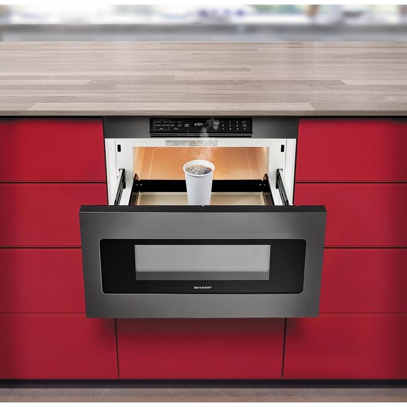  Sharp 24-inch, 1.2 cu.ft.Built-In Drawer Microwave with Automatic Drawer Opening System SMD2477AHC IMAGE 1