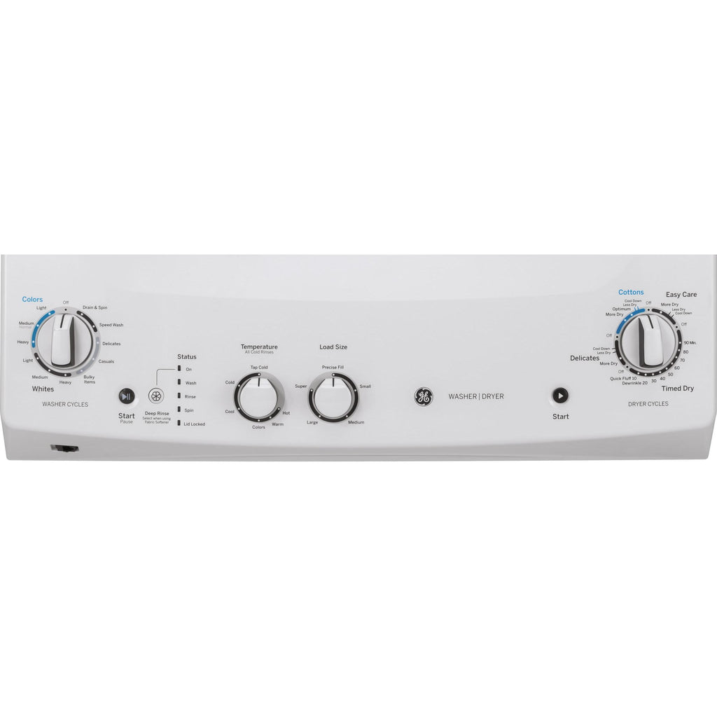  GE Stacked Washer/Dryer Electric Laundry Center GUD27ESMMWW IMAGE 2
