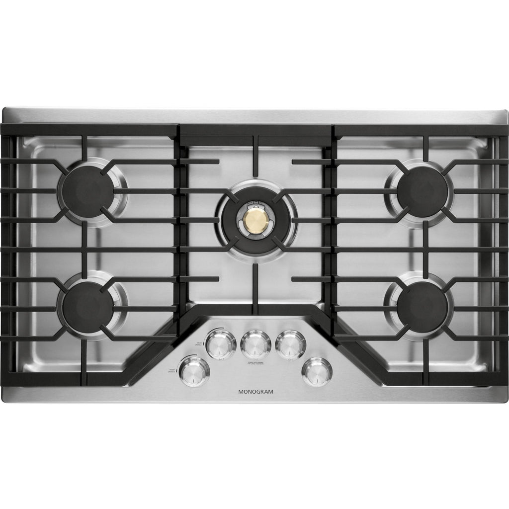  Monogram 36-inch Built-In Gas Cooktop ZGU36RSLSS IMAGE 1