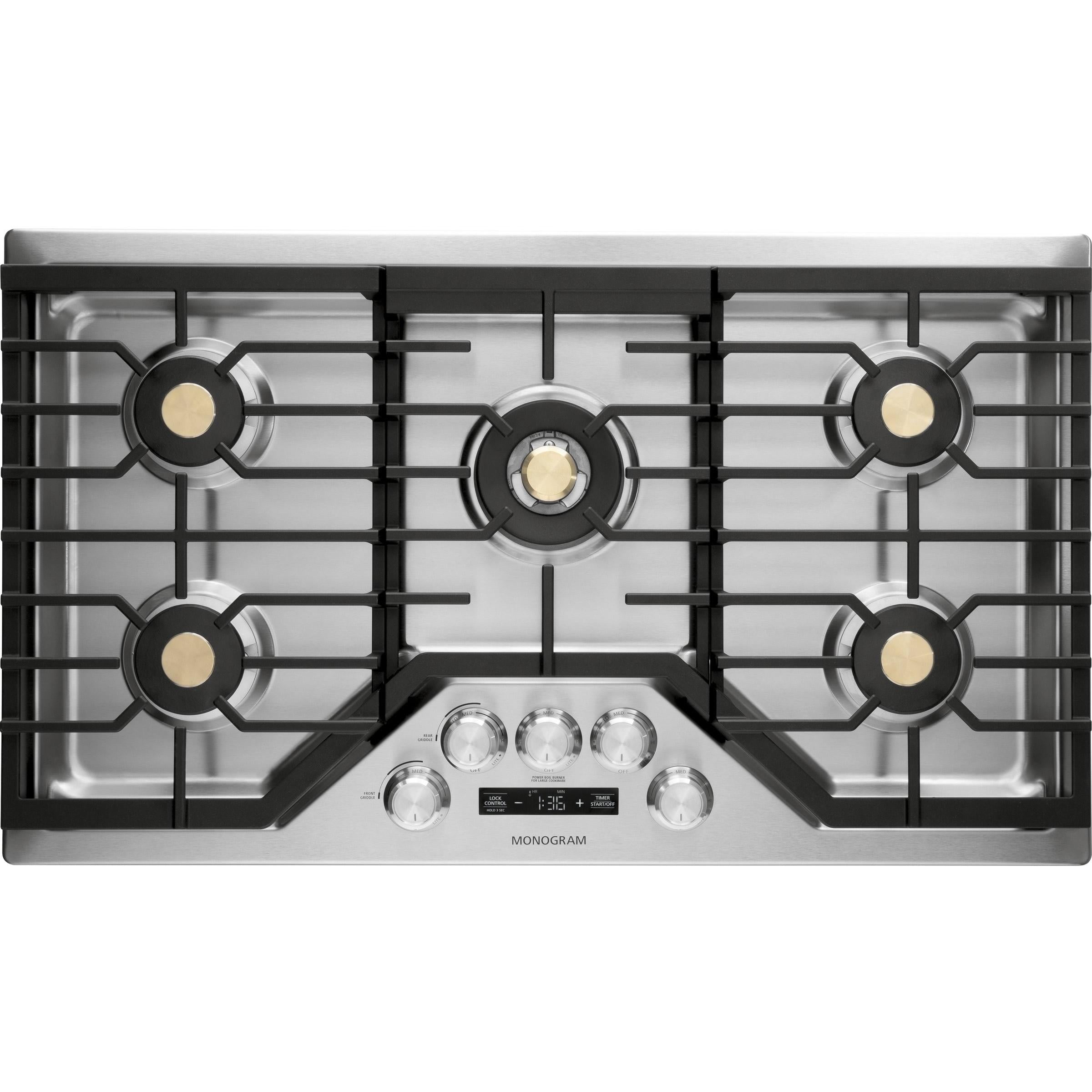  Monogram 36-inch Built-In Gas Cooktop ZGU36ESLSS IMAGE 1