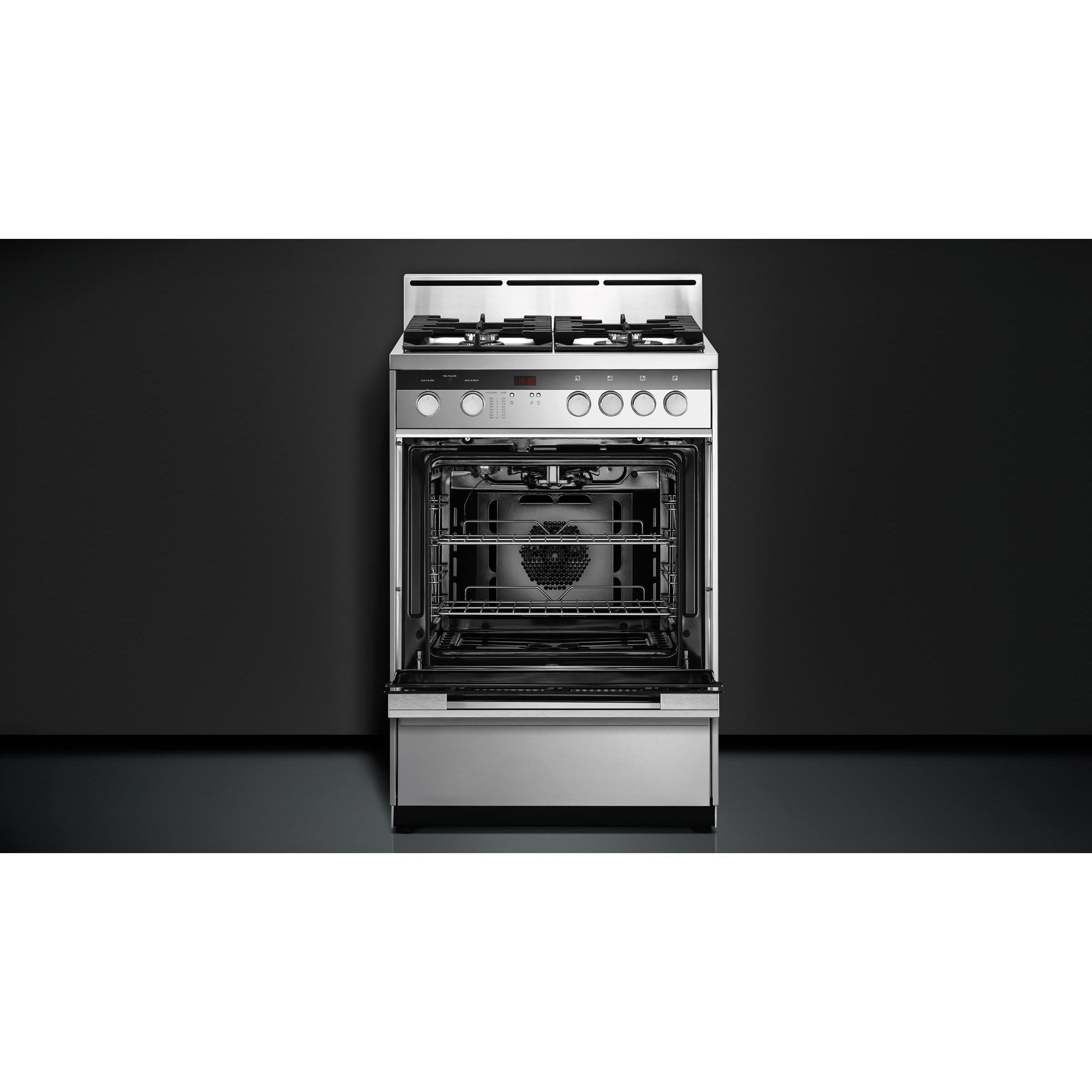  Fisher & Paykel 24-inch Freestanding Gas Range with Convection Oven OR24SDMBGX2 N IMAGE 2