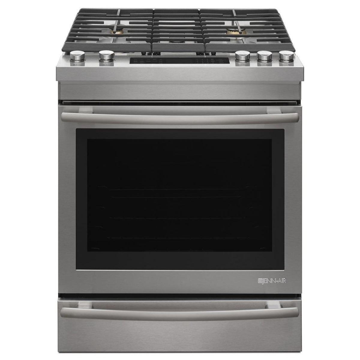  JennAir 30-inch Slide-in Dual-fuel Range with DuraFinish™ Protection JDS1450CFS IMAGE 1