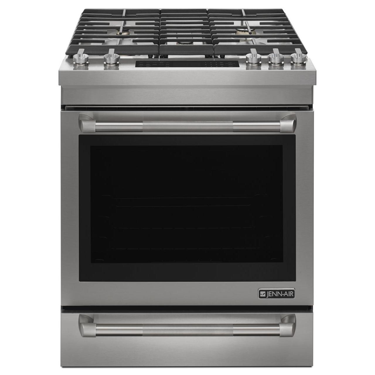  JennAir 30-inch Slide-in Dual-fuel Range with DuraFinish™ Protection JDS1450CFP IMAGE 1