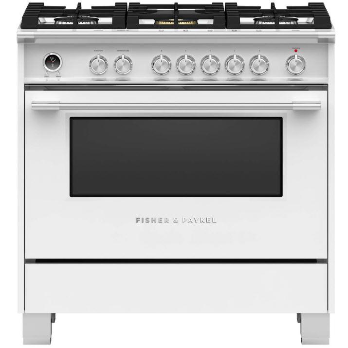  Fisher & Paykel 36-inch Freestanding Dual Fuel range with AeroTech™ Technology OR36SCG6W1 IMAGE 1