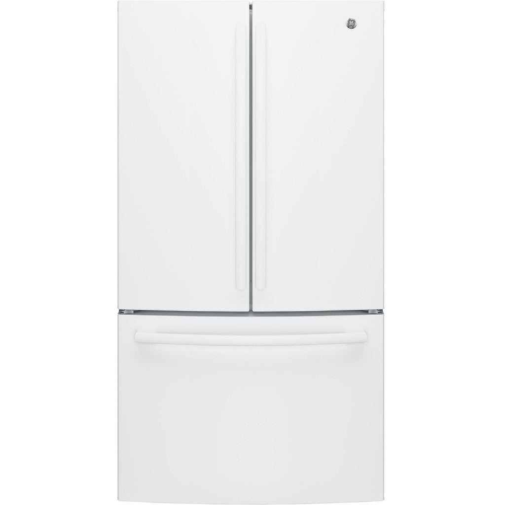  GE 36-inch, 27 cu.ft. Freestanding French 3-Door Refrigerator with Internal Water Dispenser GNE27JGMWW IMAGE 1