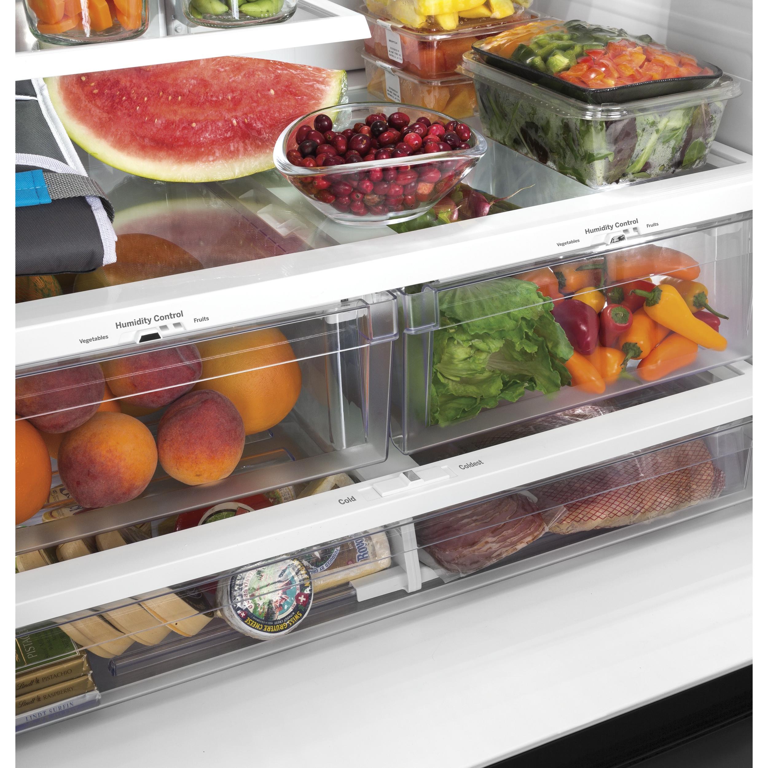  GE 36-inch, 27 cu.ft. Freestanding French 3-Door Refrigerator with Internal Water Dispenser GNE27JGMWW IMAGE 7