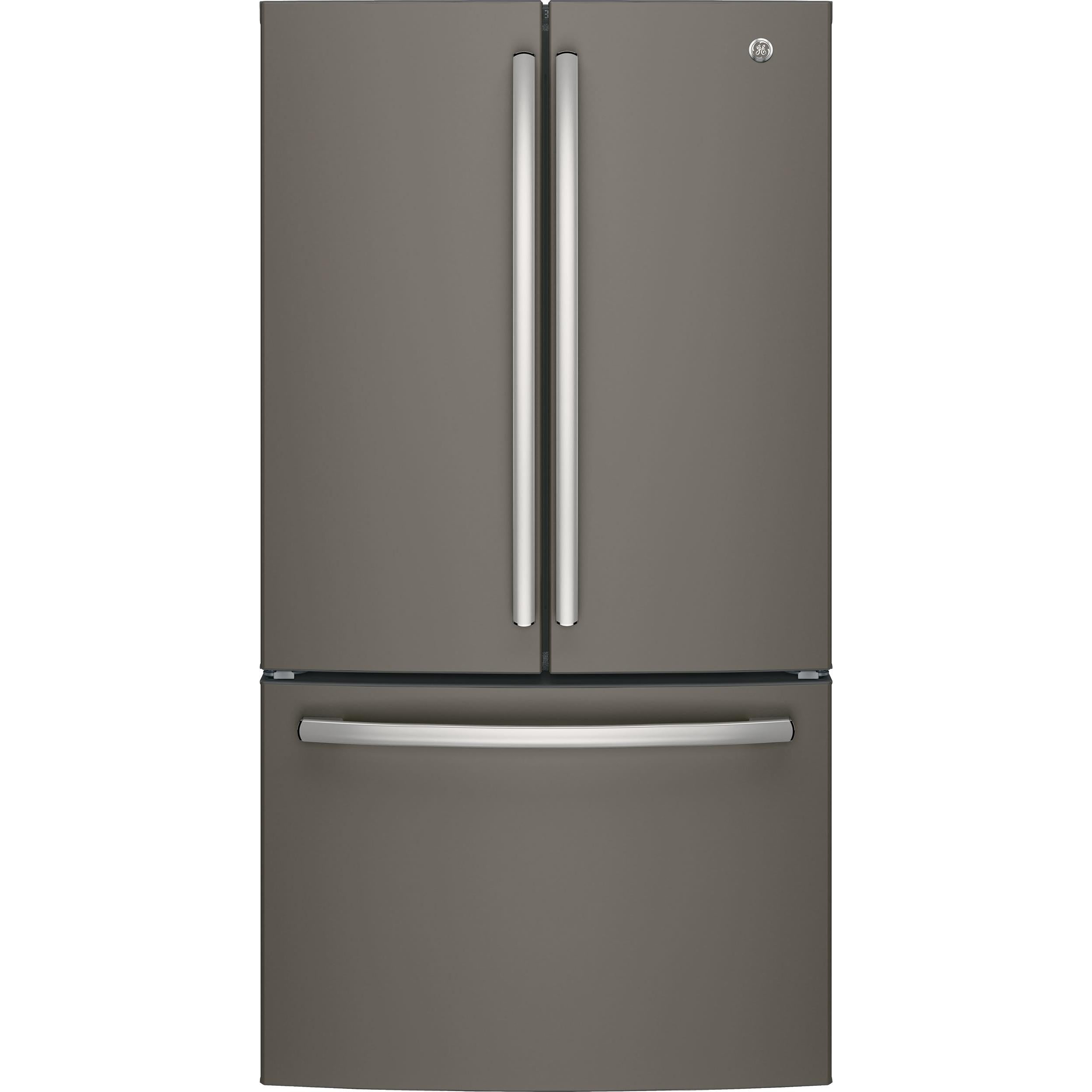 GE 36-inch, 27 cu.ft. Freestanding French 3-Door Refrigerator with Internal Water Dispenser GNE27JMMES IMAGE 1