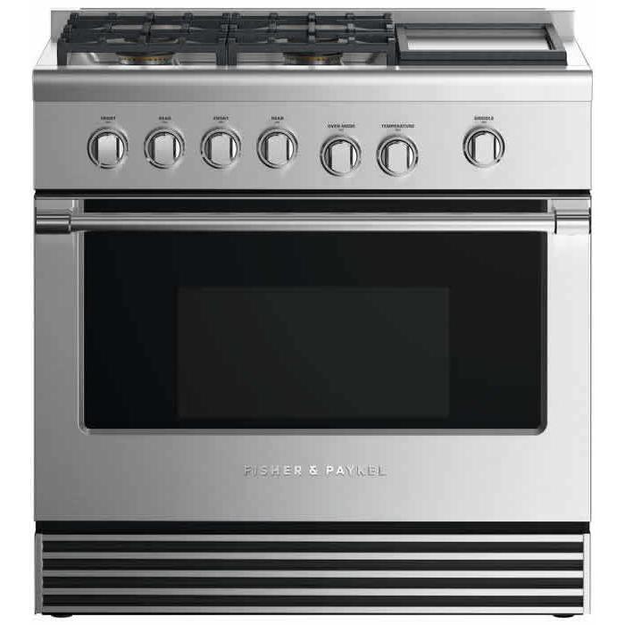  Fisher & Paykel 36-inch Freestanding Dual-Fuel Range with 4 Burners and Griddle RDV2-364GD-N N IMAGE 1