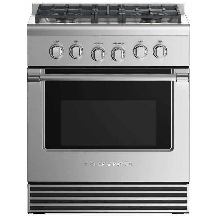  Fisher & Paykel 30-inch Freestanding Gas Range with 4 Burners RGV2-304L N IMAGE 1