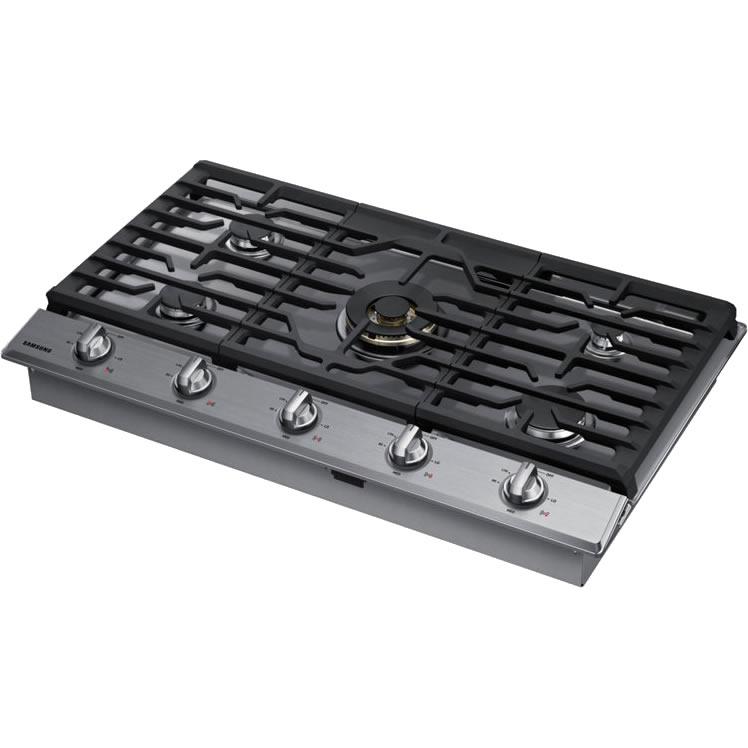  Samsung 36-inch Built-in Gas Cooktop with Wi-Fi and Bluetooth Connected NA36N7755TS/AA IMAGE 3
