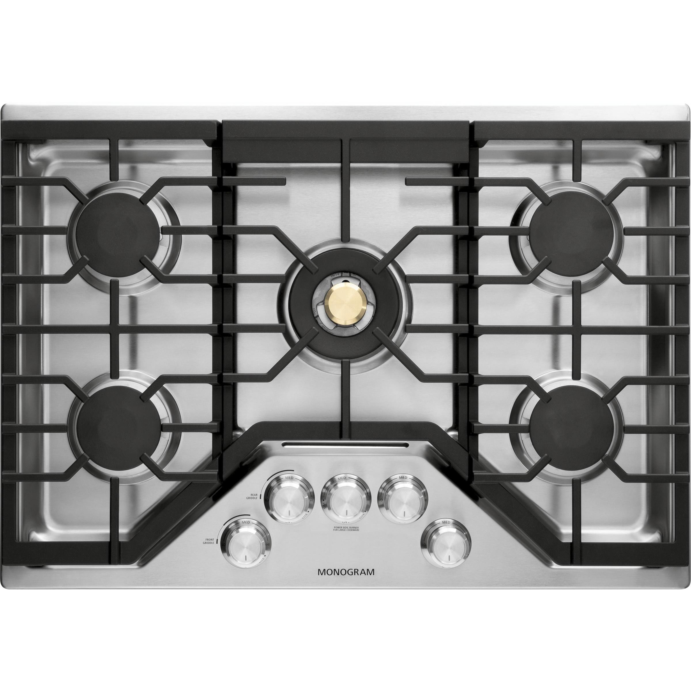  Monogram 30-inch Built-In Gas Cooktop ZGU30RSLSS IMAGE 1