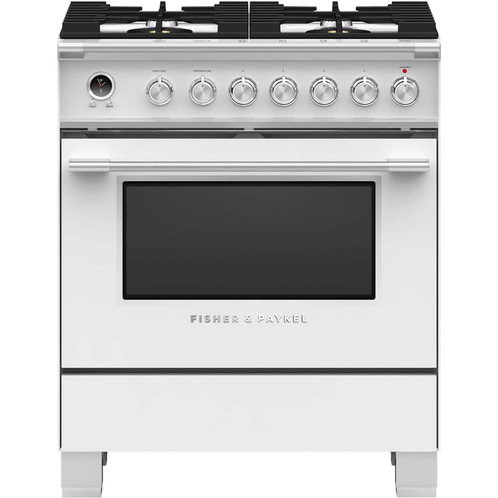  Fisher & Paykel 30-inch Freestanding Dual-Fuel Range with Warming Drawer OR30SCG6W1 IMAGE 1