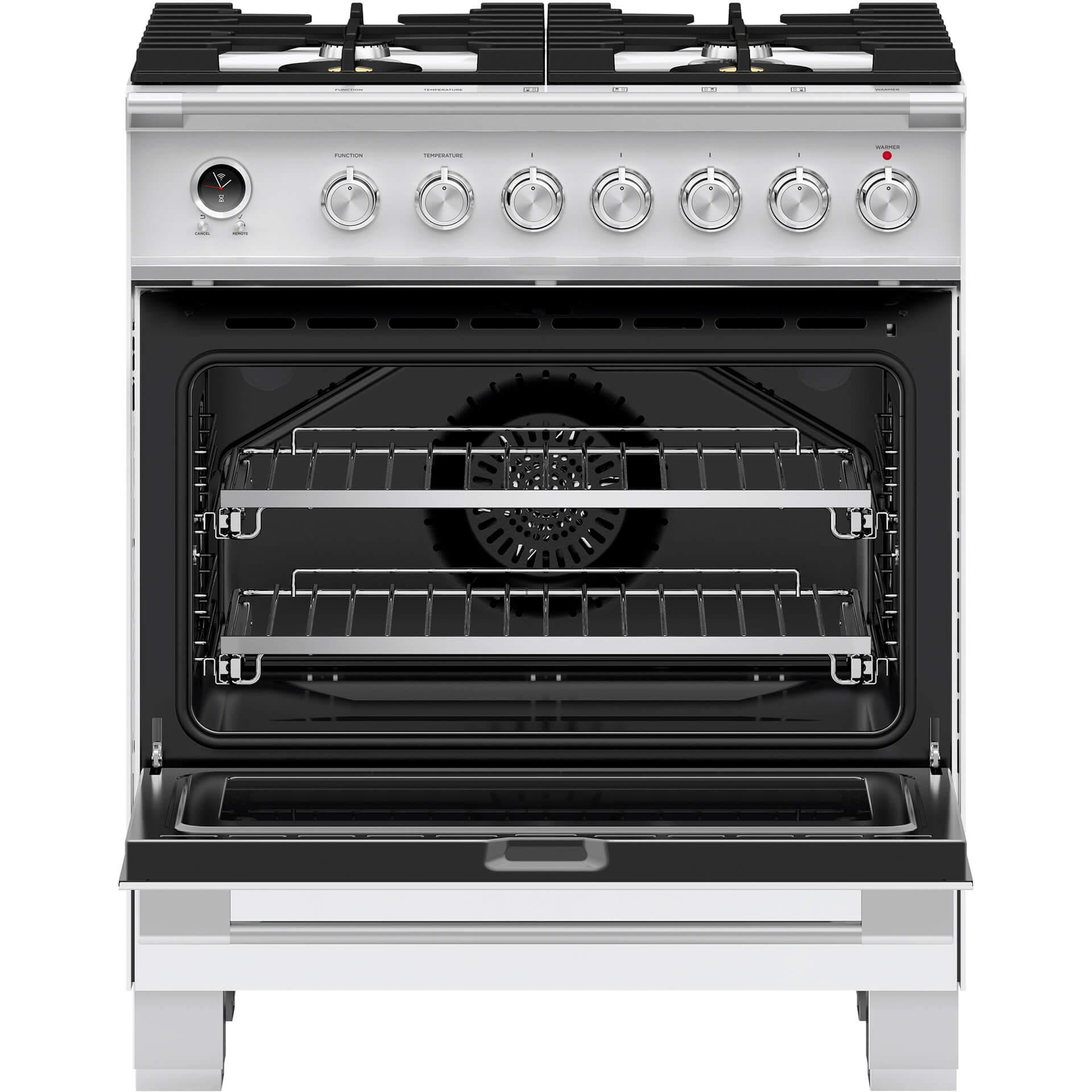  Fisher & Paykel 30-inch Freestanding Dual-Fuel Range with Warming Drawer OR30SCG6W1 IMAGE 2