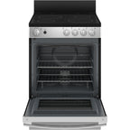  GE 24-inch Freestanding Electric Range with Removable Backguard JCAS640RMSS IMAGE 2