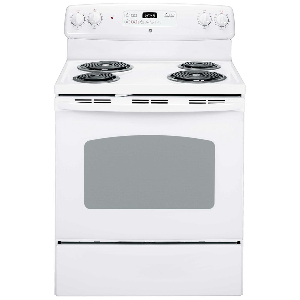  GE 30-inch Freestanding Electric Range JCBP240DMWW IMAGE 1