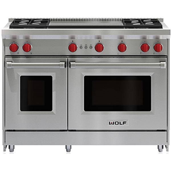  Wolf 48-inch Freestanding Gas Range with Convection GR484DG-LP IMAGE 1