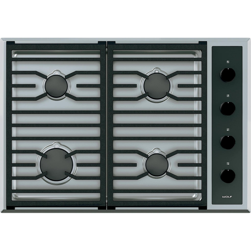  Wolf 30-inch Built-in Gas Cooktop CG304T/S/LP IMAGE 1