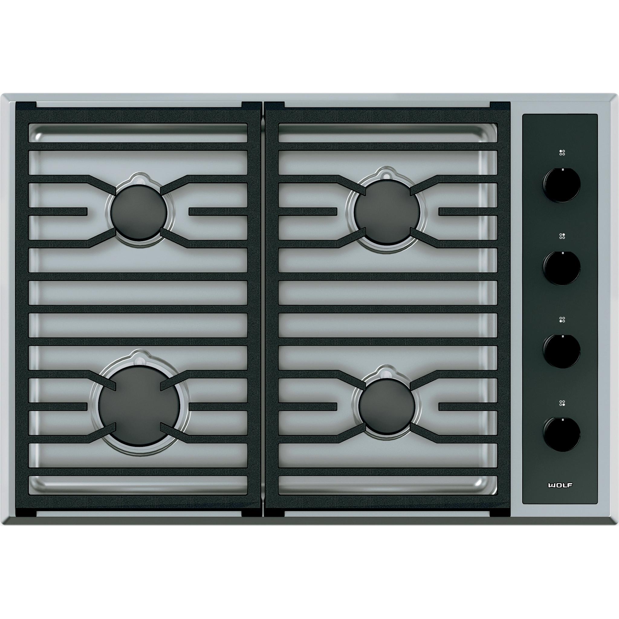  Wolf 30-inch Built-in Gas Cooktop CG304T/S/LP IMAGE 1
