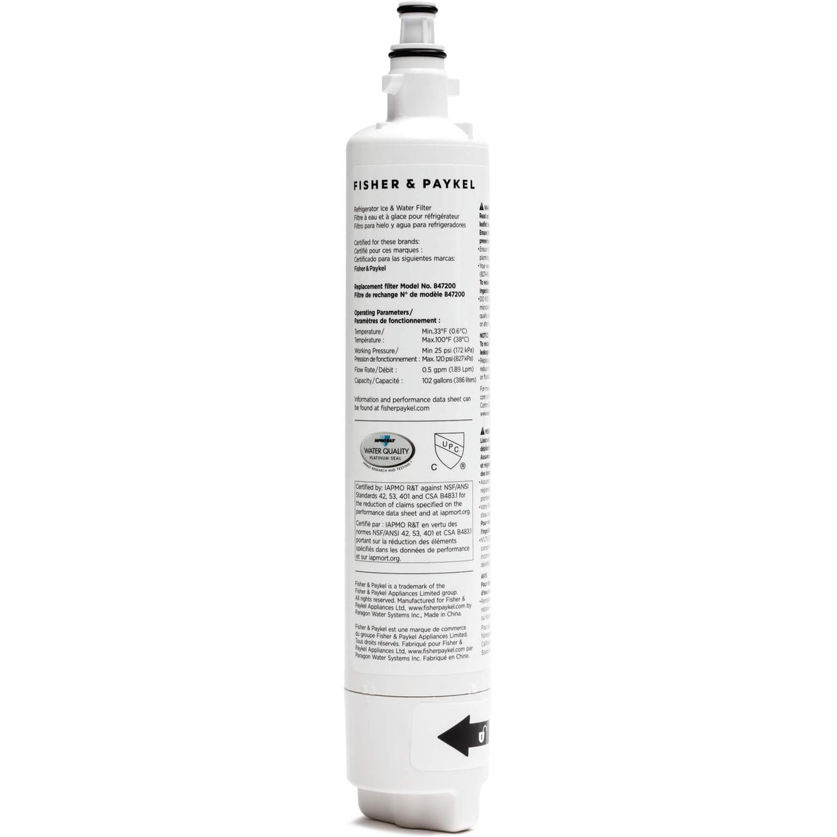 Fisher & Paykel Refrigeration Accessories Water Filter 847200 IMAGE 1