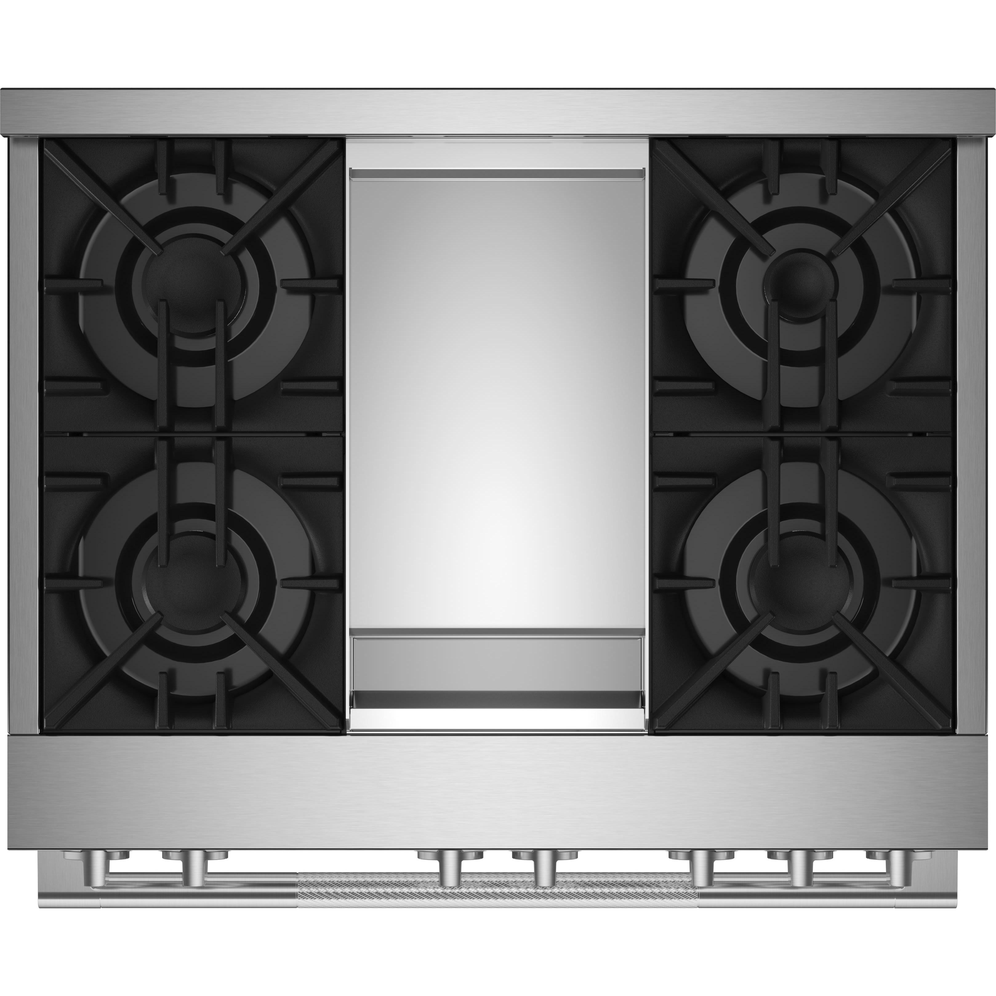  JennAir Rise 36-inch Professional-Style Gas Range with Chrome-Infused Griddle JGRP536HL IMAGE 2
