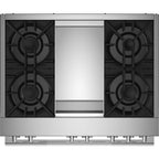  JennAir Rise 36-inch Professional-Style Dual-Fuel Range with Chrome-Infused Griddle and Steam Assist JDSP536HL IMAGE 3